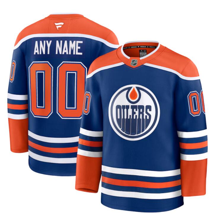 Men's Youth Edmonton Oilers Custom Fanatics Home Royal Jersey